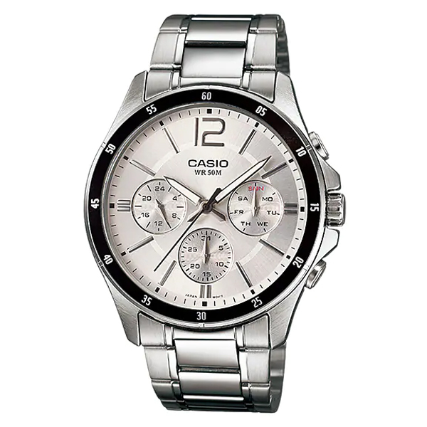 Casio MTP-1374D-7AV Silver Multi Hand Men’s Dress Watch