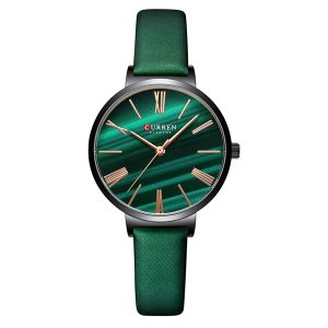 Curren 9076 Green Leather Strap