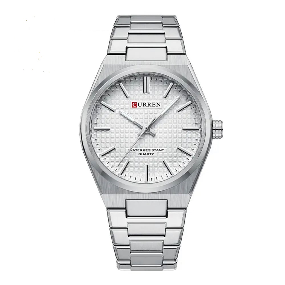 Curren 8439 Silver White Dial Men's Watch
