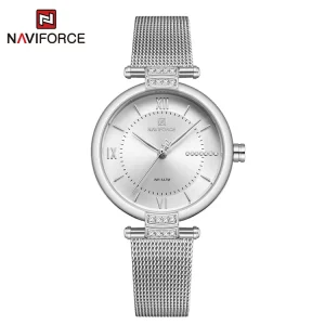 NAVIFORCE 5019 Silver Mesh Chain Women Watch