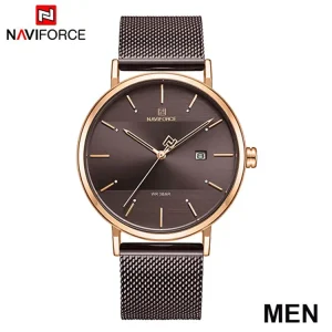 NaviForce 3008 G Rs Brown Mesh Chain Men Watch