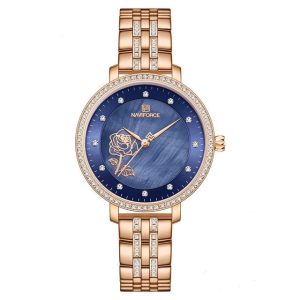 NaviForce 5017 Rose Gold Blue Women Watch