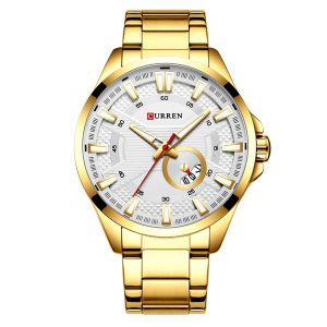 Curren 8372 Gold White Men's Watch