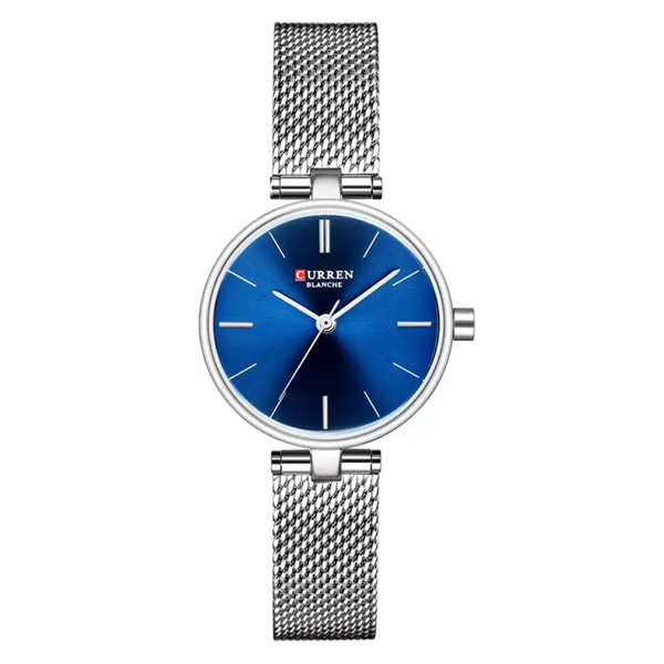 Curren 9038 Silver Blue Wrist Watch For Ladies