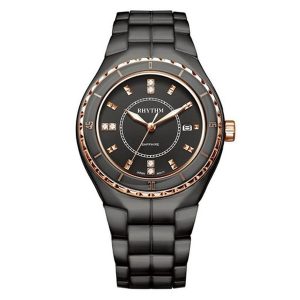 Rhythm C1107C04 Black Chain Analog Dial Ladies