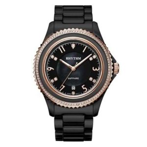 Rhythm C1301C04 Analog Dial Black Chain Ladies