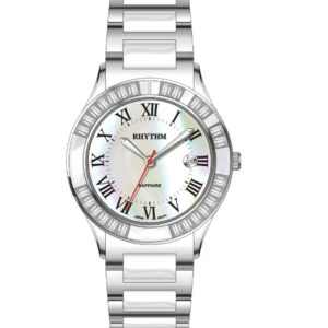 Rhythm F1203T01 Stainless Steel & Ceramic Strap Watch