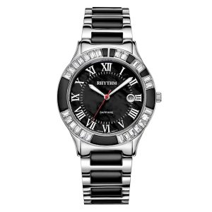 Rhythm F1203T02 Black Analog Roman Dial Ladies Watch